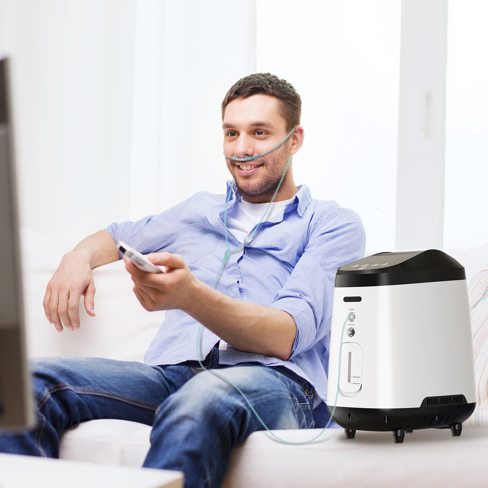 VARON เครื่องผลิตออกซิเจนสำหรับใช้ในบ้าน รุ่น 105W PRO ปรับอัตราการไหลได้ 1-8 ลิตร/นาที การรับประกัน 1 ปี