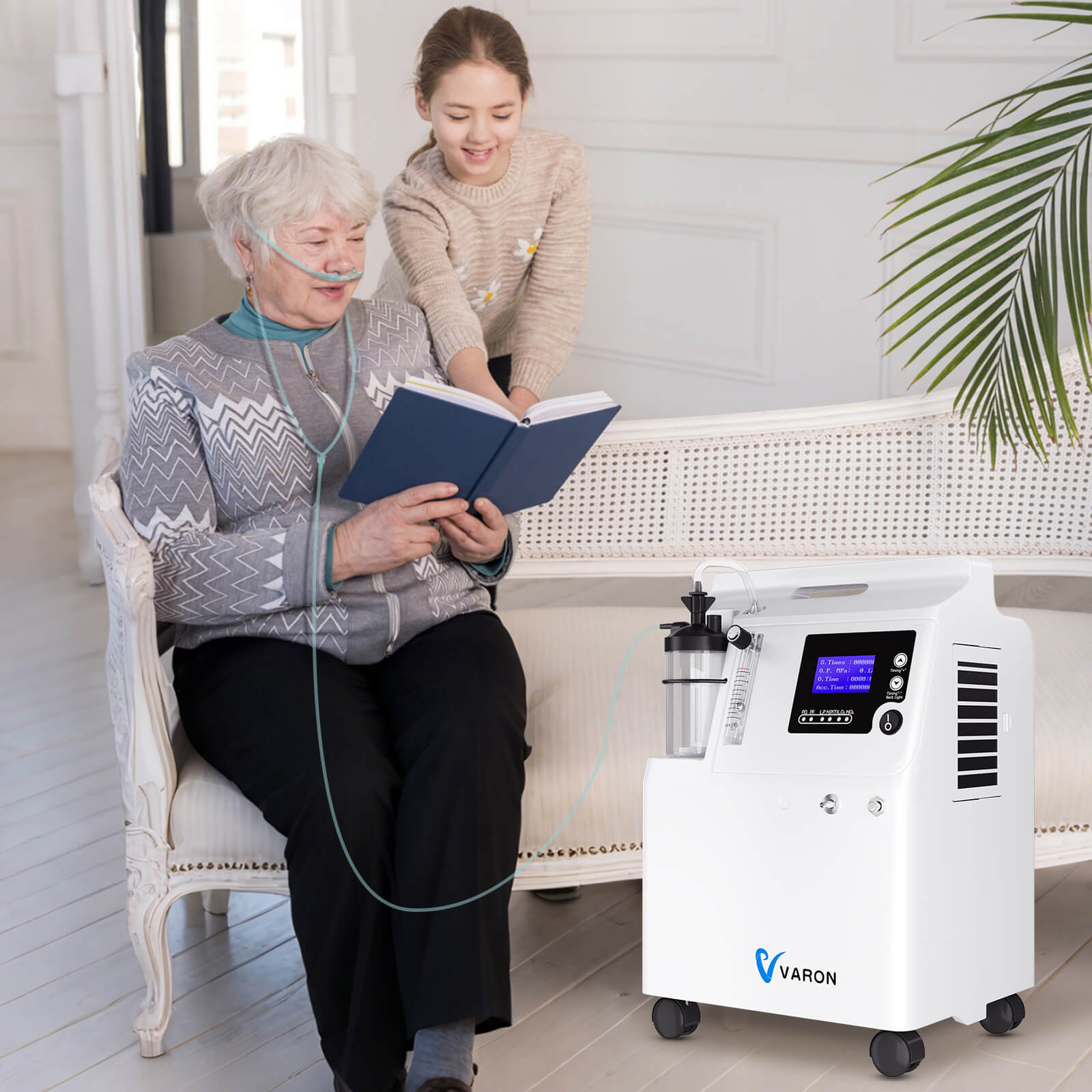 VARON Serene 5 เครื่องผลิตออกซิเจนเกรดพรีเมียมสำหรับใช้ในบ้าน ขนาด 5 ลิตร/นาที การรับประกัน 1 ปี