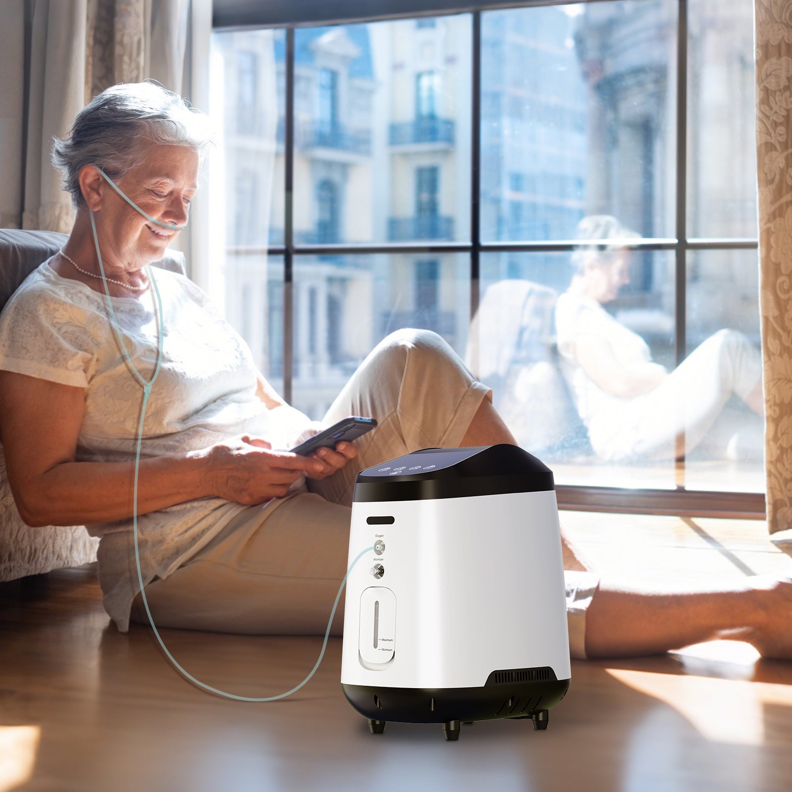 VARON เครื่องผลิตออกซิเจนสำหรับใช้ในบ้าน รุ่น 105W PRO ปรับอัตราการไหลได้ 1-8 ลิตร/นาที การรับประกัน 1 ปี