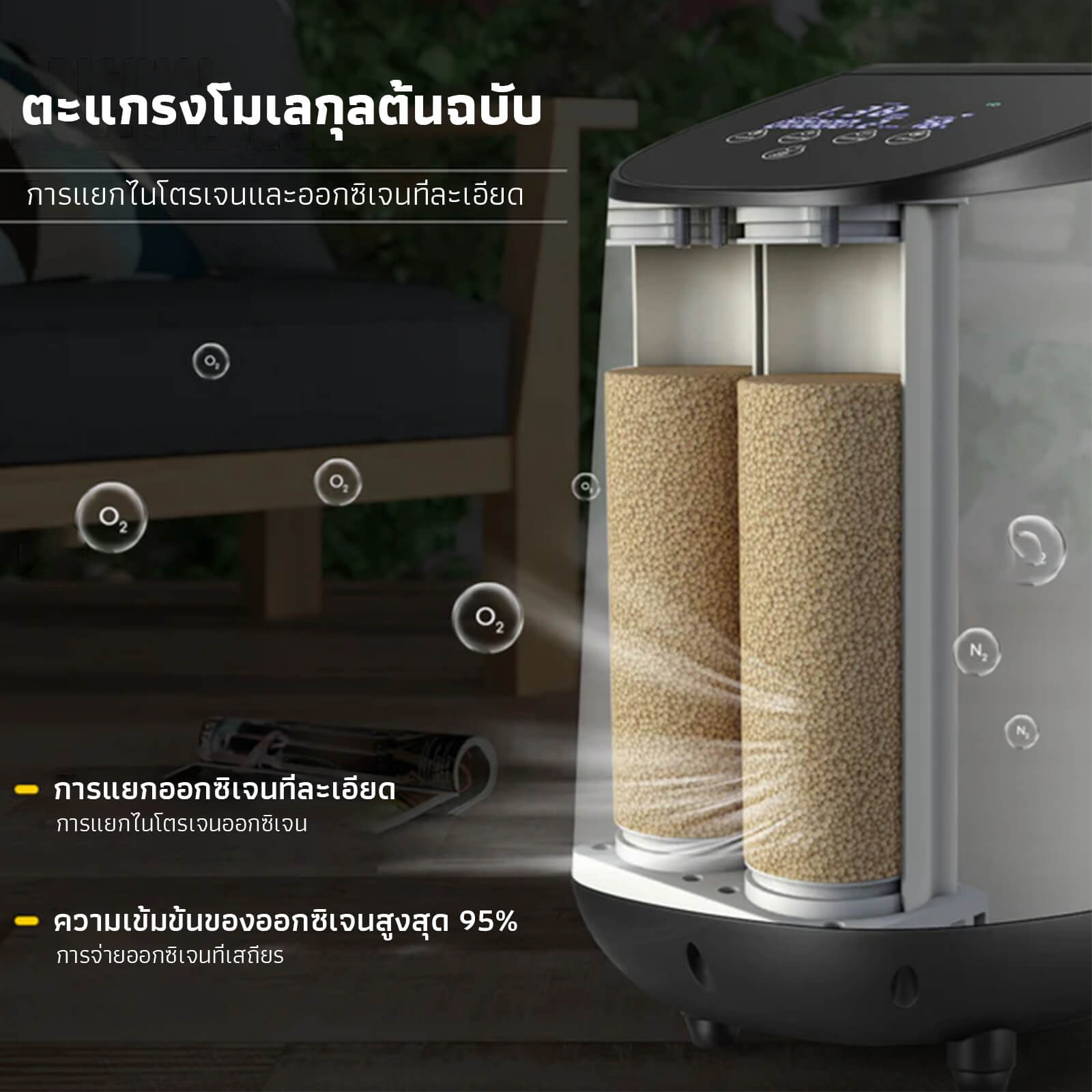 VARON เครื่องผลิตออกซิเจนสำหรับใช้ในบ้าน รุ่น 105W ปรับอัตราการไหลได้ 1-7 ลิตร/นาที